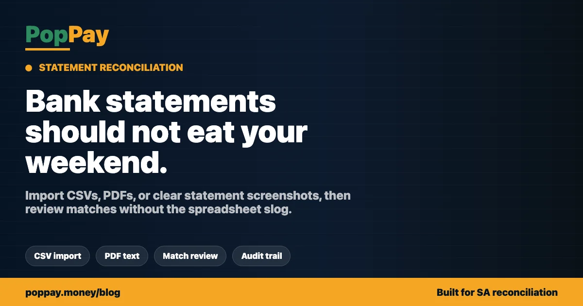 How to Reconcile Your Bank Statement Without a Spreadsheet (Capitec and Standard Bank)