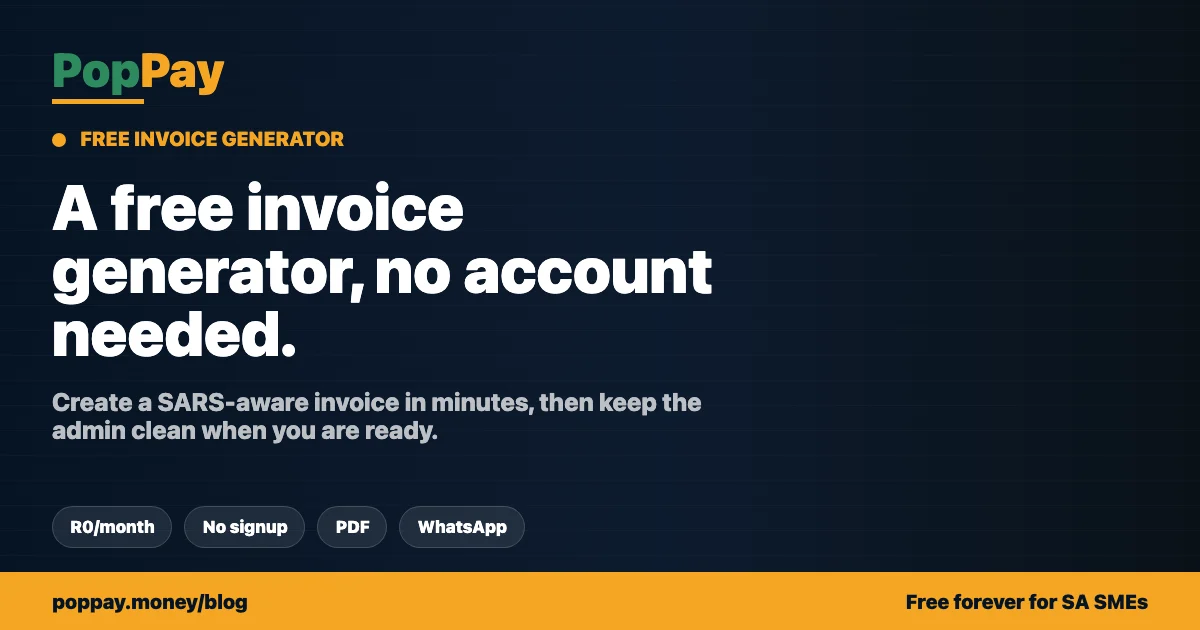 Free Tax Invoice Generator South Africa (2026): Create a SARS-Aware Invoice