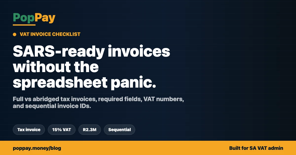 SARS Invoice Requirements South Africa: 2026 Checklist