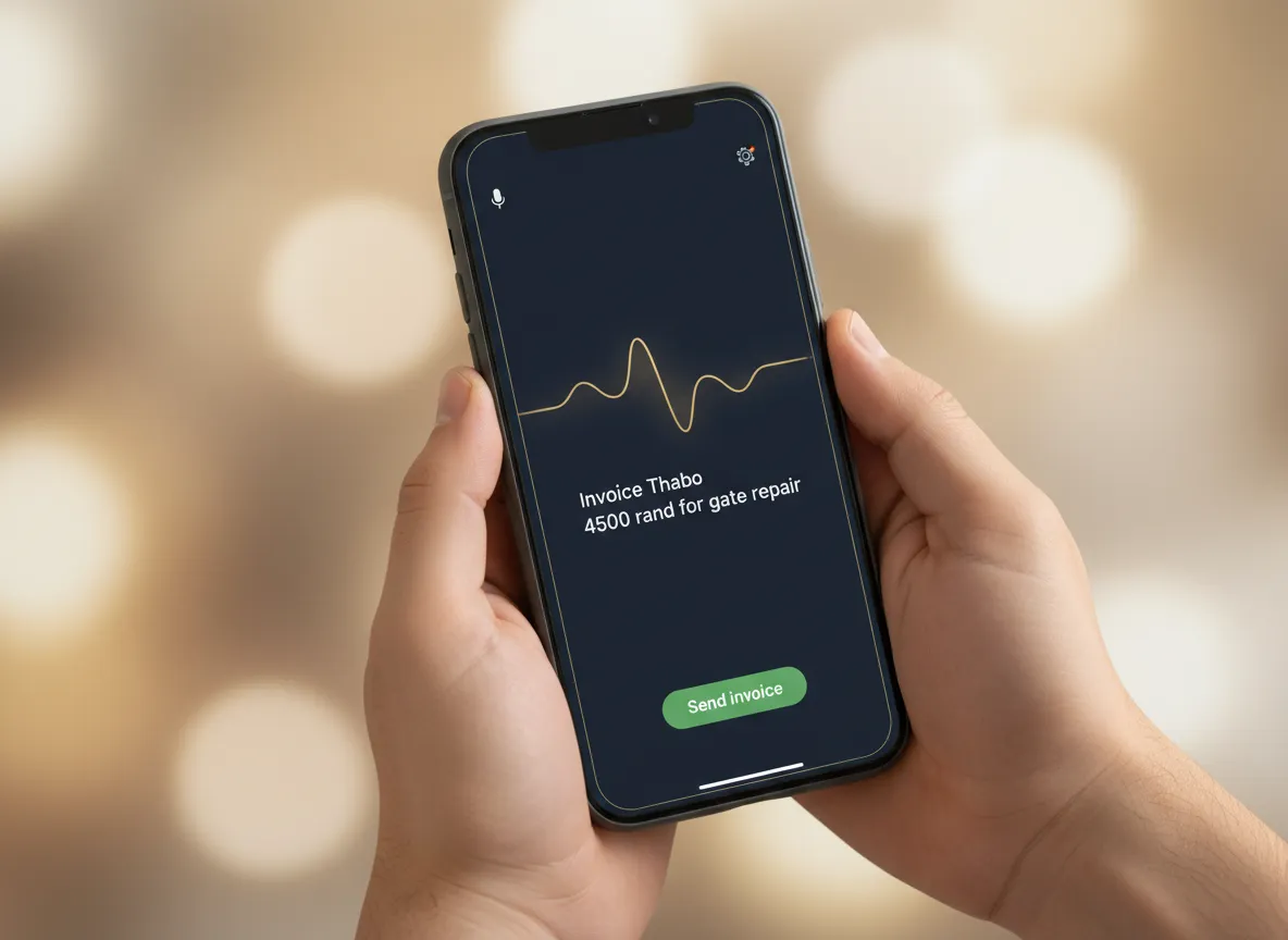 Voice to invoice on mobile