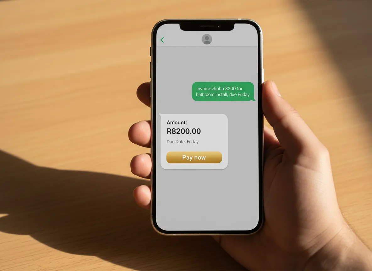 Invoice created from a single WhatsApp message